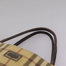 BURBERRY Nova Check Hand Bag PVC Beige Brown Auth 111588-9