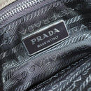 PRADA Tote Bag Nylon Leather Khaki Brown Silver Auth 111593-18