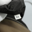 PRADA Tote Bag Nylon Leather Khaki Brown Silver Auth 111593-25