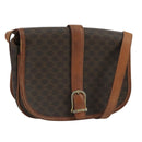 CELINE Macadam Canvas Shoulder Bag PVC Leather Brown Auth 111596-1