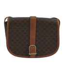 CELINE Macadam Canvas Shoulder Bag PVC Leather Brown Auth 111596-13