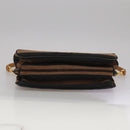 PRADA Shoulder Bag Canvas Brown Gold Auth 111606-5