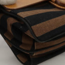 PRADA Shoulder Bag Canvas Brown Gold Auth 111606-14