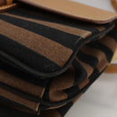 PRADA Shoulder Bag Canvas Brown Gold Auth 111606-15