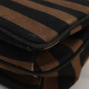 PRADA Shoulder Bag Canvas Brown Gold Auth 111606-17