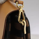 PRADA Shoulder Bag Canvas Brown Gold Auth 111606-19