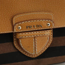 PRADA Shoulder Bag Canvas Brown Gold Auth 111606-20