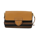 PRADA Shoulder Bag Canvas Brown Gold Auth 111606-13
