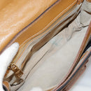 PRADA Shoulder Bag Canvas Brown Gold Auth 111606-10