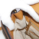 PRADA Shoulder Bag Canvas Brown Gold Auth 111606-24