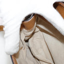 PRADA Shoulder Bag Canvas Brown Gold Auth 111606-29