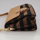 PRADA Shoulder Bag Canvas Brown Gold Auth 111606-3
