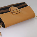 PRADA Shoulder Bag Canvas Brown Gold Auth 111606-6