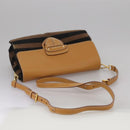 PRADA Shoulder Bag Canvas Brown Gold Auth 111606-7
