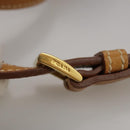 PRADA Shoulder Bag Canvas Brown Gold Auth 111606-9