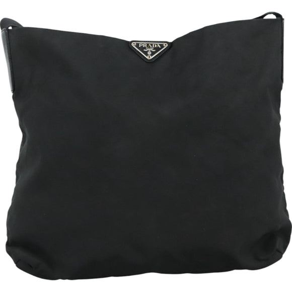 PRADA Shoulder Bag Nylon Black Auth 111609