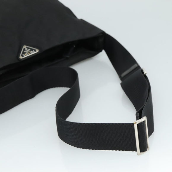 PRADA Shoulder Bag Nylon Black Auth 111609