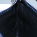 Christian Dior Trotter Canvas Shoulder Bag Navy Gold Auth 111610-18