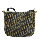 Christian Dior Trotter Canvas Shoulder Bag Navy Gold Auth 111610-2