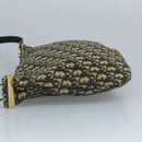 Christian Dior Trotter Canvas Shoulder Bag Navy Gold Auth 111610-4