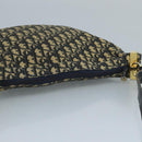 Christian Dior Trotter Canvas Shoulder Bag Navy Gold Auth 111610-6
