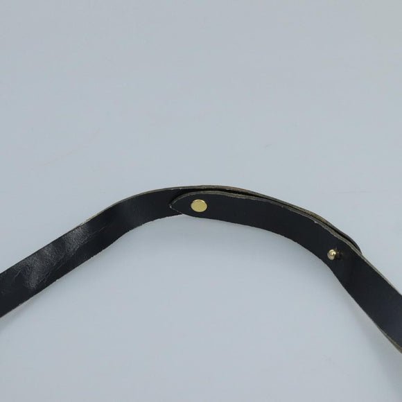 Christian Dior Trotter Canvas Shoulder Bag Navy Gold Auth 111610