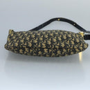 Christian Dior Trotter Canvas Shoulder Bag Navy Gold Auth 111610-5