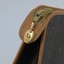 Christian Dior Honeycomb Canvas Clutch Bag PVC Leather Black Gold Auth 111627-9