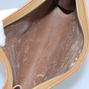 Christian Dior Honeycomb Canvas Clutch Bag PVC Leather Black Gold Auth 111627-10