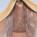 Christian Dior Honeycomb Canvas Clutch Bag PVC Leather Black Gold Auth 111627-11