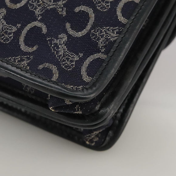 CELINE C Sulky Hand Bag Canvas Navy Auth 111628