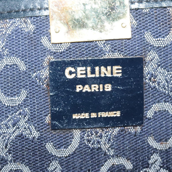 CELINE C Sulky Hand Bag Canvas Navy Auth 111628