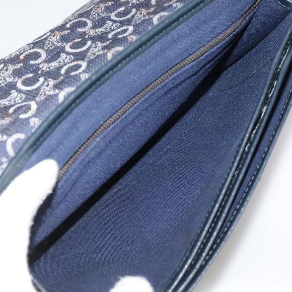 CELINE C Sulky Hand Bag Canvas Navy Auth 111628