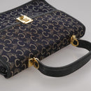 CELINE C Sulky Hand Bag Canvas Navy Auth 111628-6