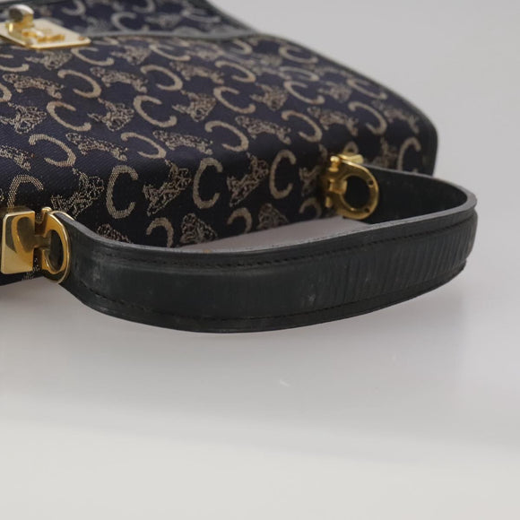 CELINE C Sulky Hand Bag Canvas Navy Auth 111628