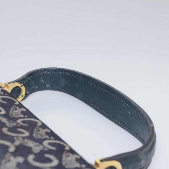CELINE C Sulky Hand Bag Canvas Navy Auth 111628