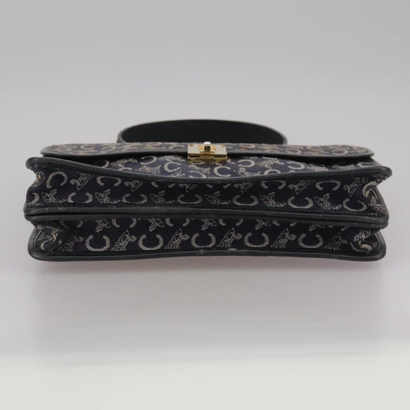 CELINE C Sulky Hand Bag Canvas Navy Auth 111628