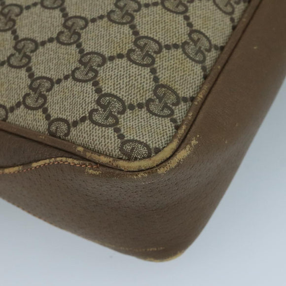 GUCCI GG Supreme Web Sherry Line Shoulder Bag PVC Beige Red Green Auth 111654