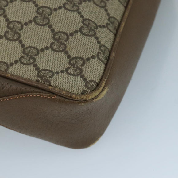 GUCCI GG Supreme Web Sherry Line Shoulder Bag PVC Beige Red Green Auth 111654