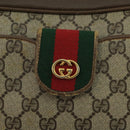 GUCCI GG Supreme Web Sherry Line Shoulder Bag PVC Beige Red Green Auth 111654-17