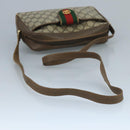 GUCCI GG Supreme Web Sherry Line Shoulder Bag PVC Beige Red Green Auth 111654-7
