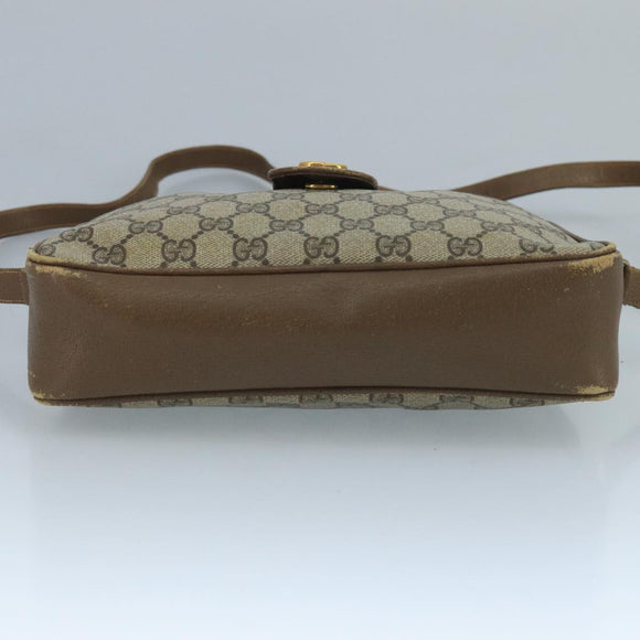 GUCCI GG Supreme Web Sherry Line Shoulder Bag PVC Beige Red Green Auth 111654