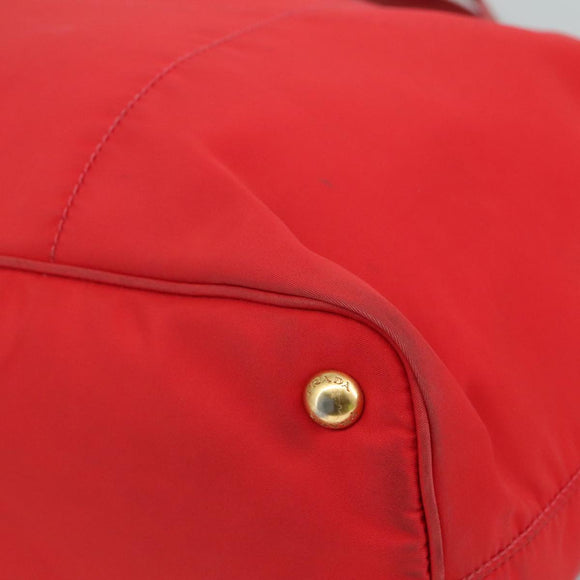 PRADA Tote Bag Nylon Red Auth 111657