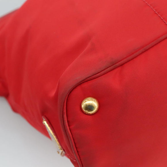PRADA Tote Bag Nylon Red Auth 111657
