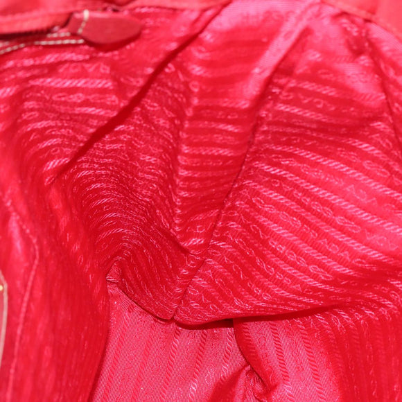 PRADA Tote Bag Nylon Red Auth 111657