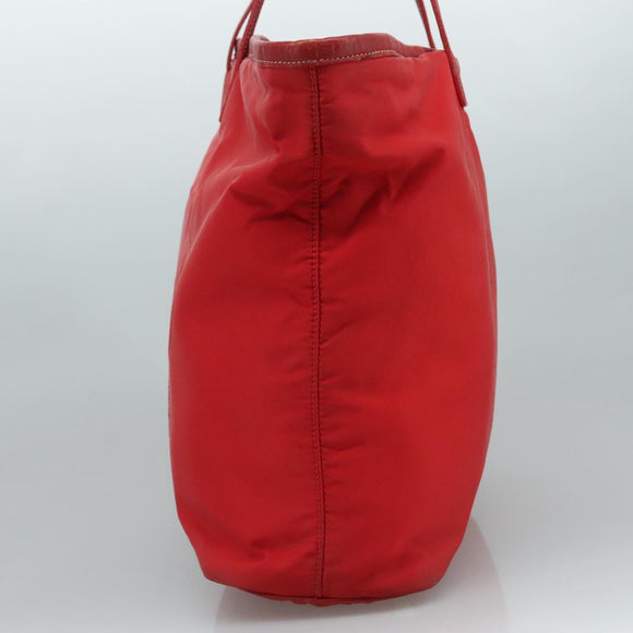 PRADA Tote Bag Nylon Red Auth 111657