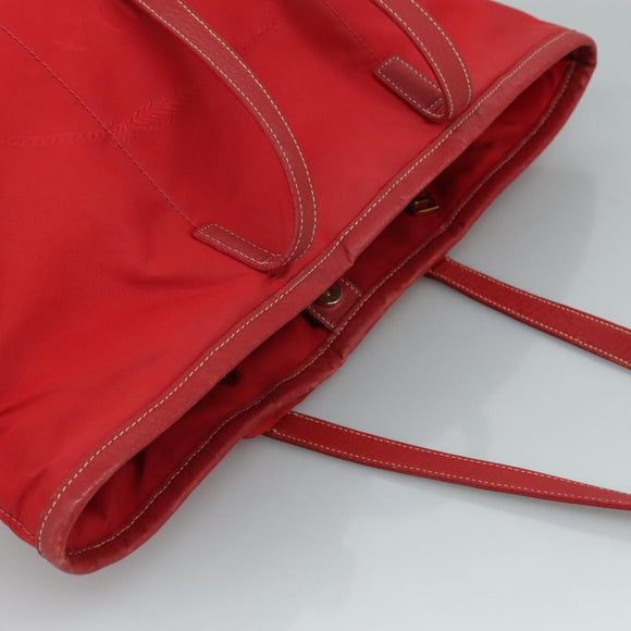 PRADA Tote Bag Nylon Red Auth 111657