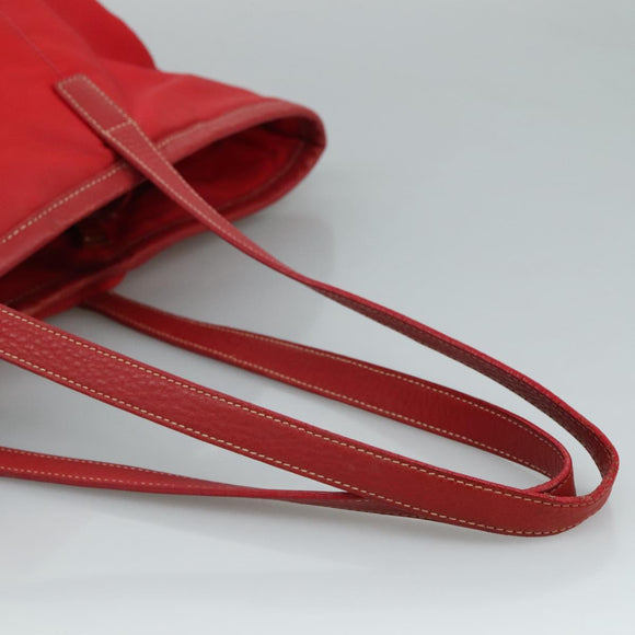 PRADA Tote Bag Nylon Red Auth 111657