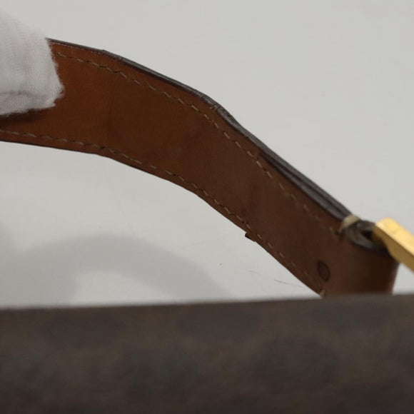 CELINE Macadam Canvas Hand Bag PVC Leather 2way Brown Auth 111670