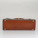 CELINE Macadam Canvas Hand Bag PVC Leather 2way Brown Auth 111670-6